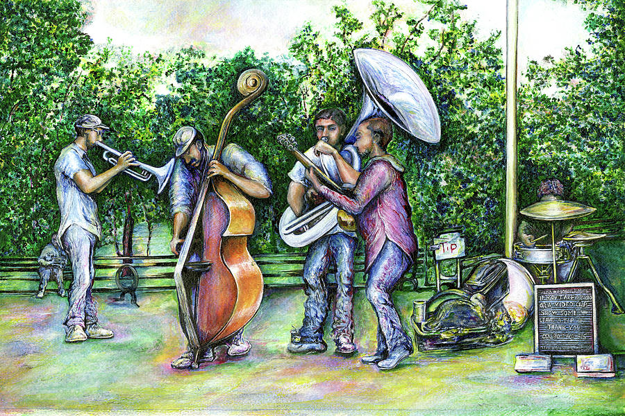 Mama Never Warned Me about Tuba Players Painting by Gaye Elise Beda
