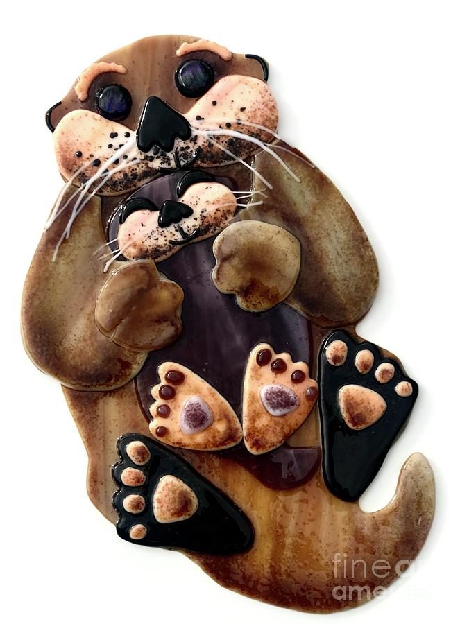 Mama Otter  Glass Art by Margaret Donat