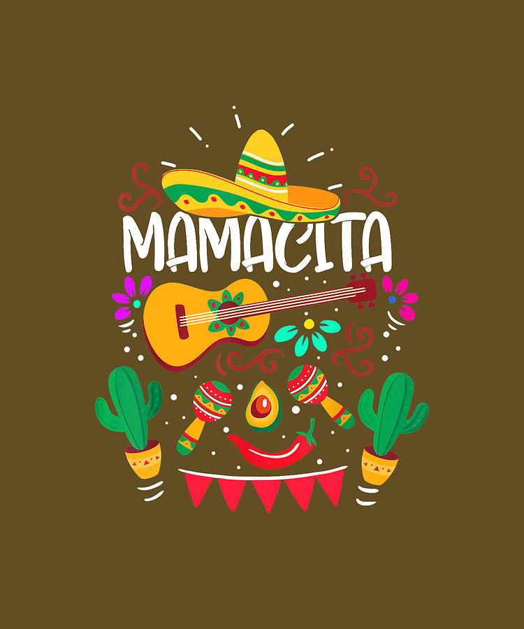 Mamacita Taco Cinco De Mayo Nacho Mexican Fiesta Cactus T Tshirt
