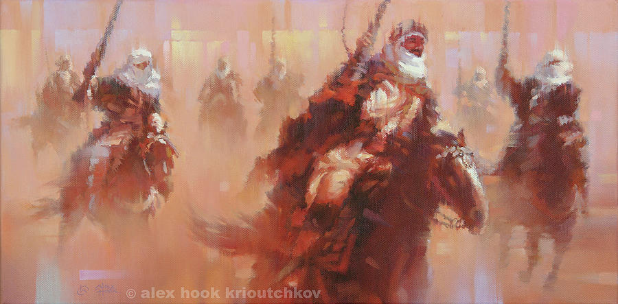 Abstract Painting - Mamelukes attack by Alex Hook Krioutchkov