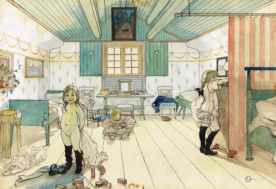  Mammas and the Small Girls Room, 1895 Painting by Carl Larsson