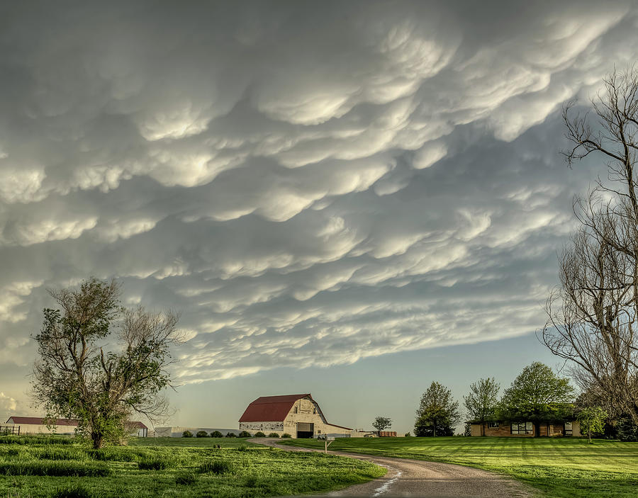 Mammatus Clouds Over a Farm Photograph by Laura Hedien