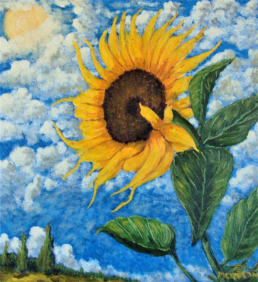 Mammoth Sunflower Painting by Frank Morrison