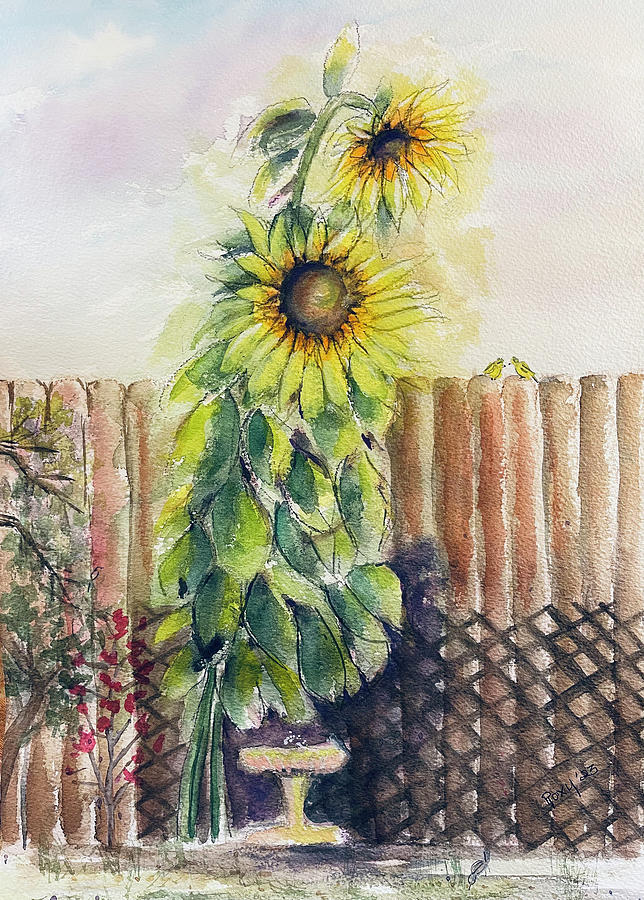 Mammoth Sunflowers Painting by Roxy Rich