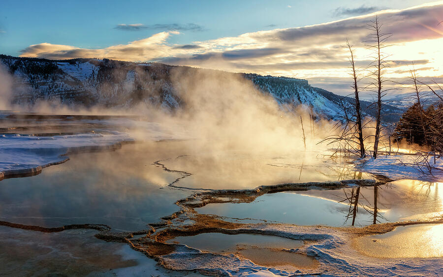 Mammoth Winter Morning - Yellowstone Photograph by Stephen Stookey