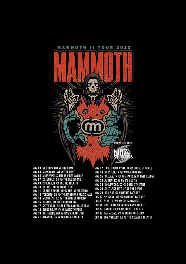 Mammoth Wvh The Mammoth II Tour Date 2023 Sk77 Digital Art by Sarah