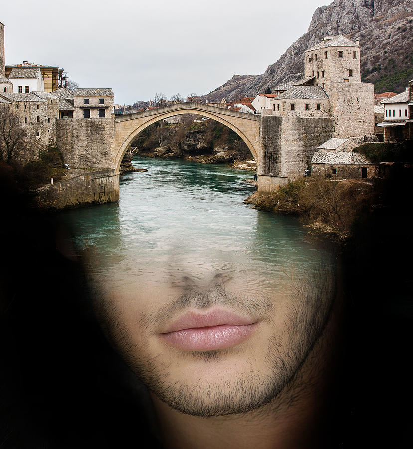 Man And Bridge Double Exposure Photography Surrealism Digital Art