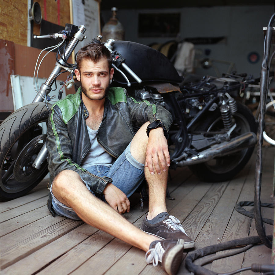 Man and his bike Photograph by Andriy Onufriyenko