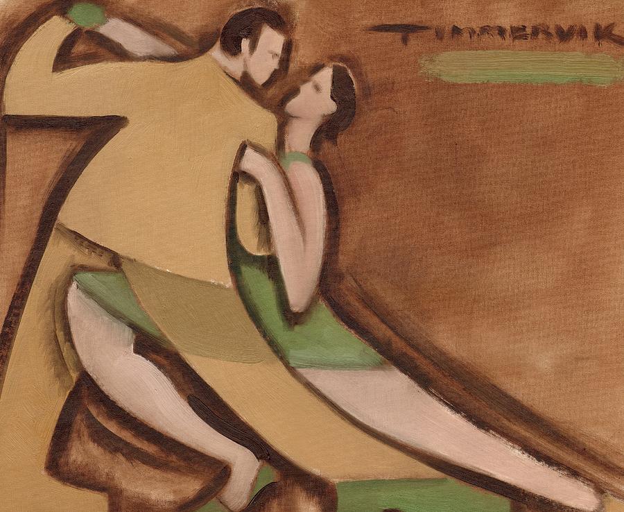 Ballroom Painting - Man And Woman Ballroom Dancing Art Print by Tommervik