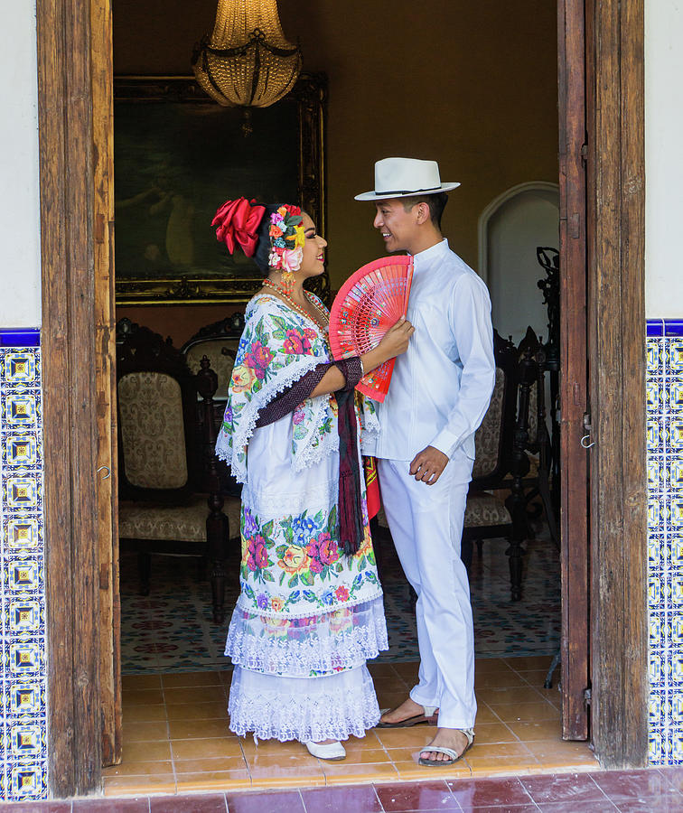 man and woman in traditional Mexican costume Photograph by Ann Moore