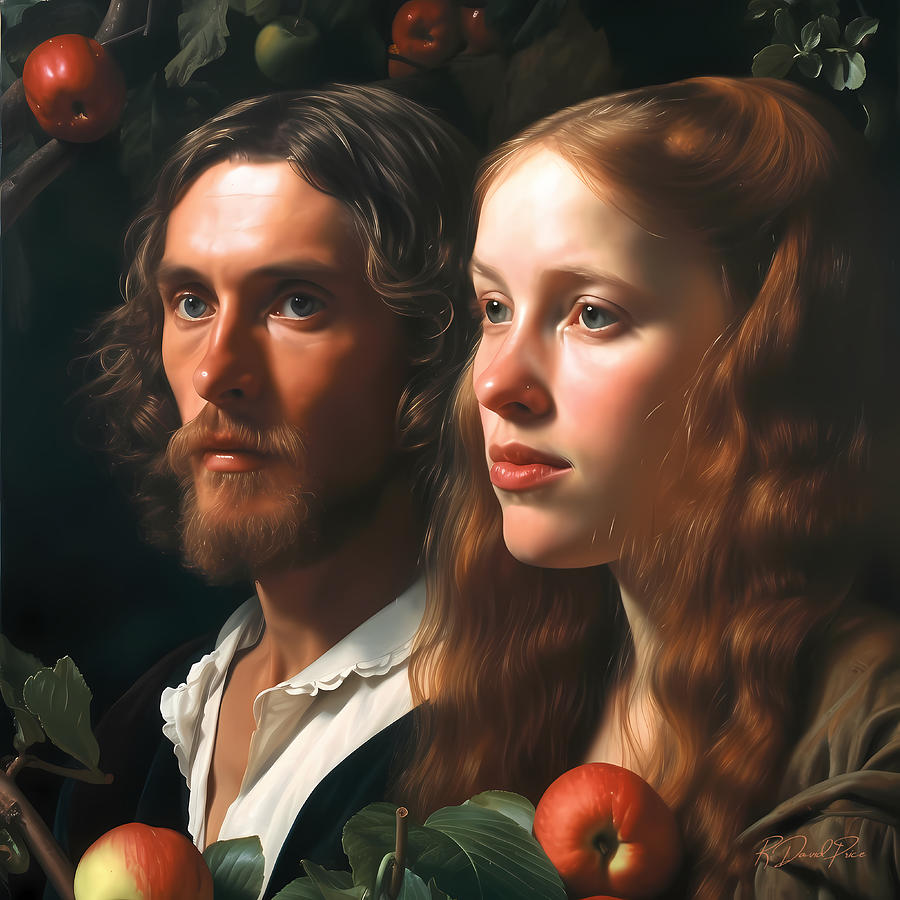 Man and Womanin the Garden Digital Art by David Price