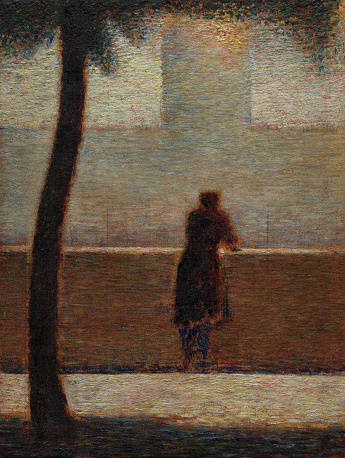 Georges Pierre Seurat Painting - Man at the rail by Georges Seurat