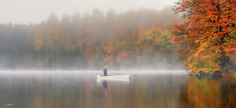 Man Fishing In Maine Digital Art by Cordia Murphy