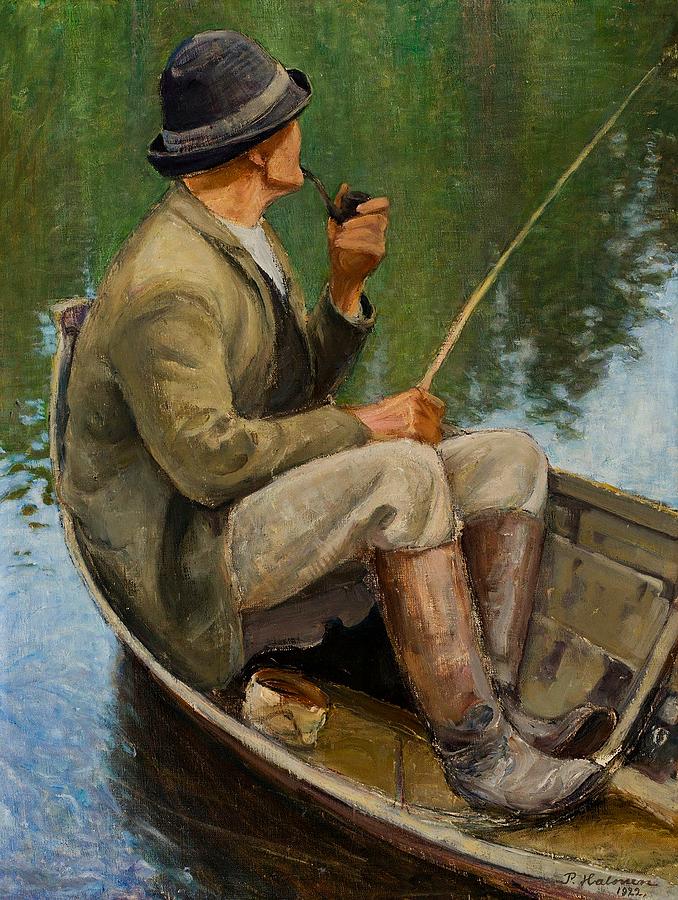 Man Fishing by Mountain Dreams