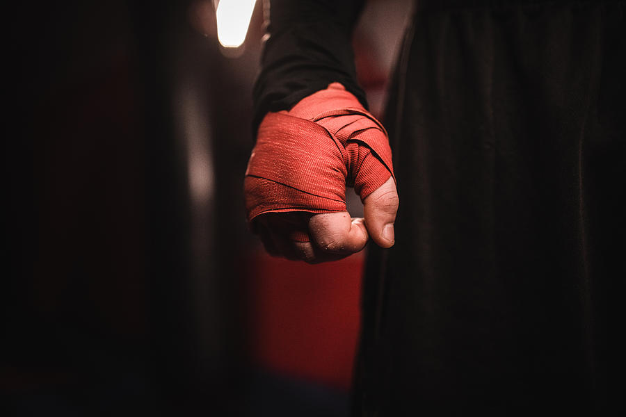Man hand wrapped in boxing bandages Photograph by South_agency
