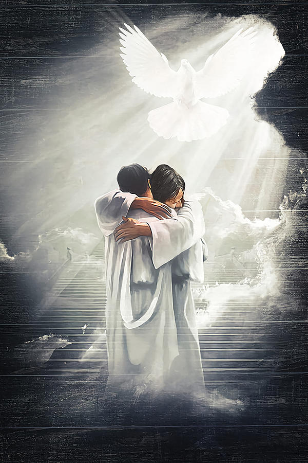 Man hugging Jesus in heaven Jesus Digital Art by Jacob Klint Art - Fine ...