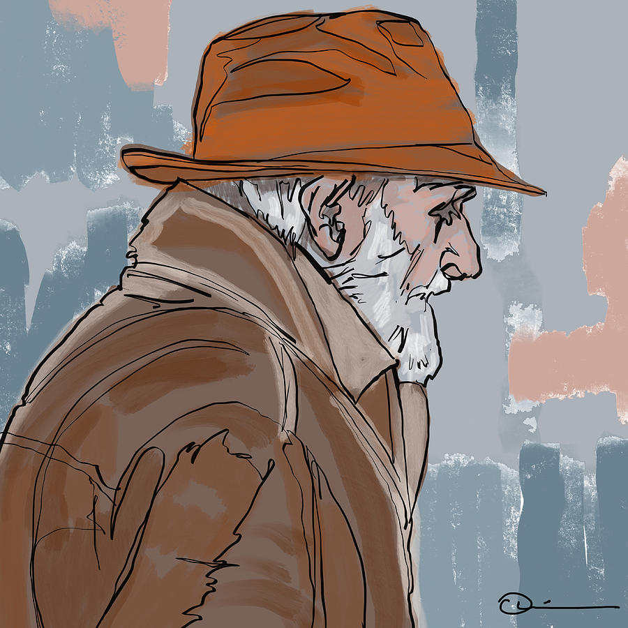 Man in a Hat Digital Art by Jeffrey Quiros