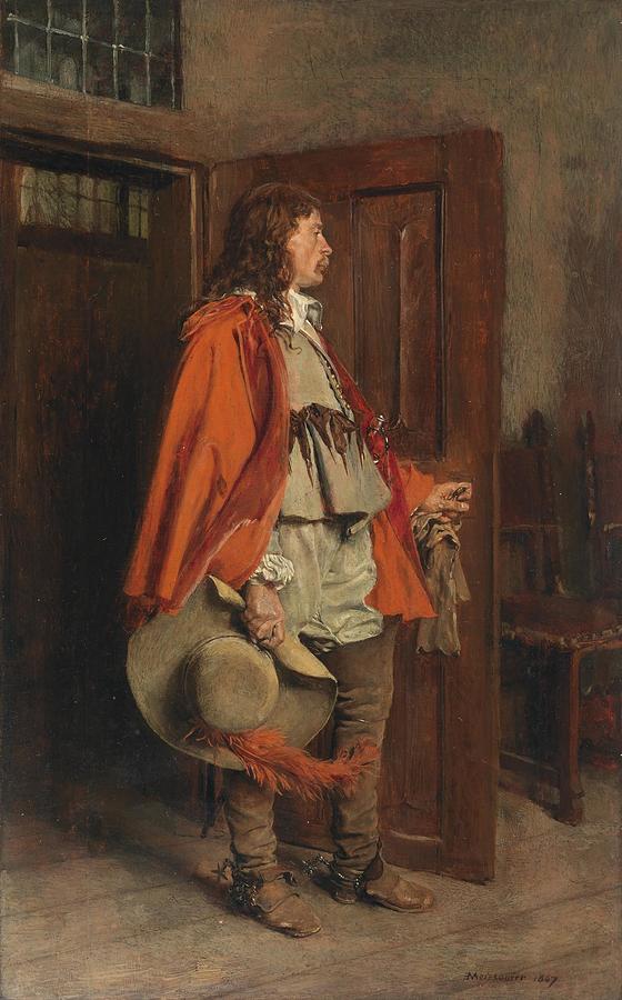 Man in a Red Cloak Painting by Jean-Louis-Ernest Meissonier | Fine Art ...