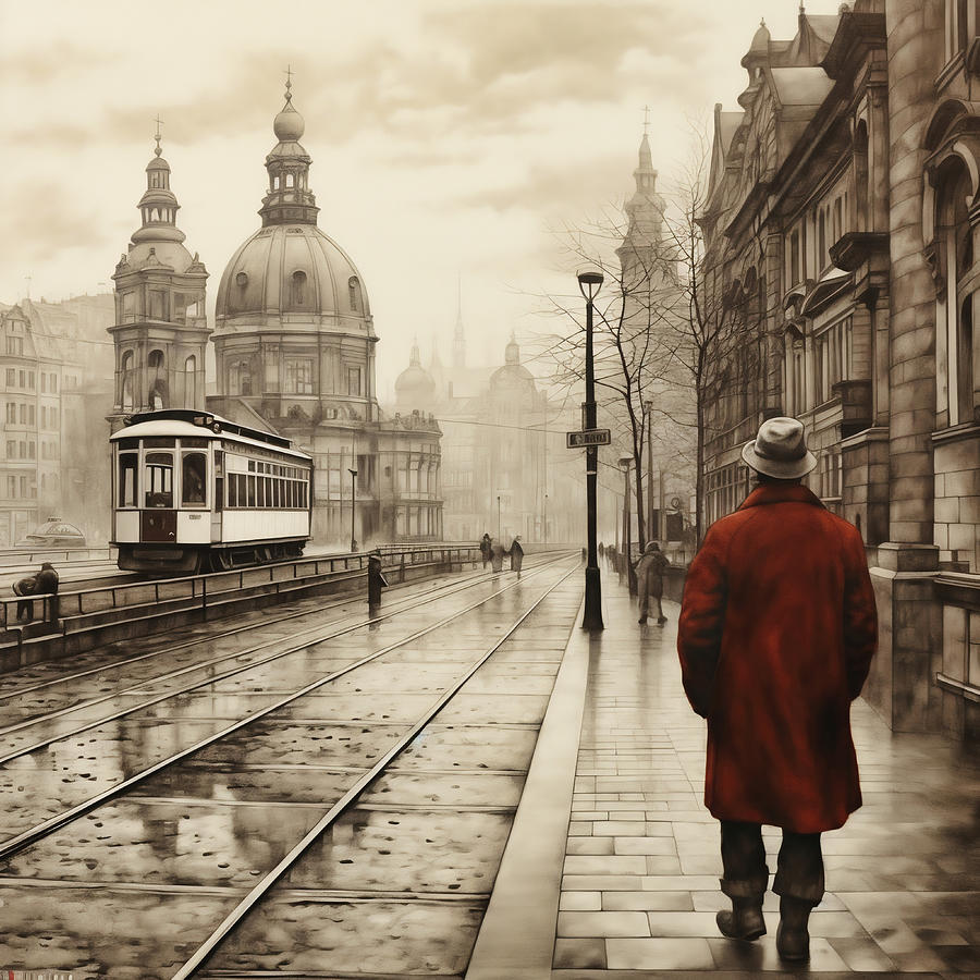 Man in a Red Coat Digital Art by Robert Knight