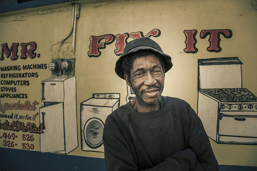Man in front of his repair shop Photograph by Buena Vista Images
