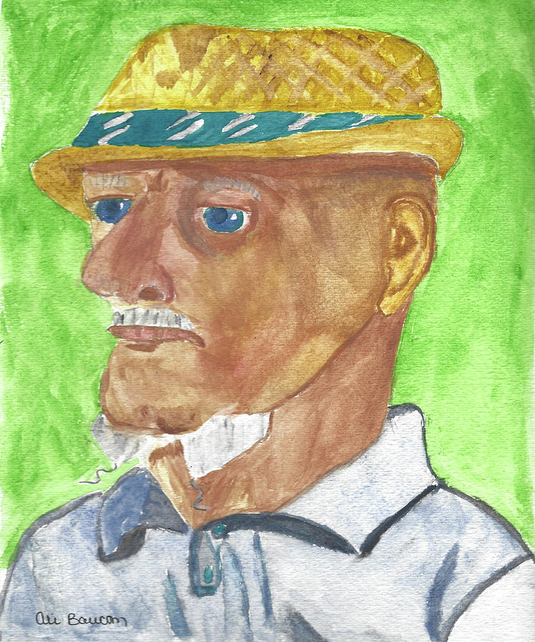 Man in Hat Painting by Ali Baucom