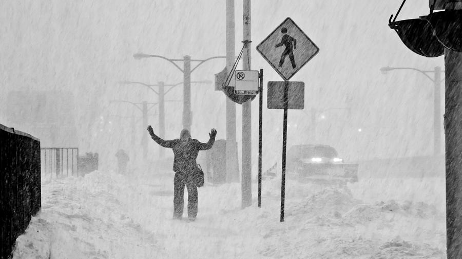 Man in snowstorm Photograph by George Imrie Photography