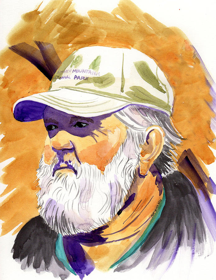 Man In The Smoky Mountains Cap Painting