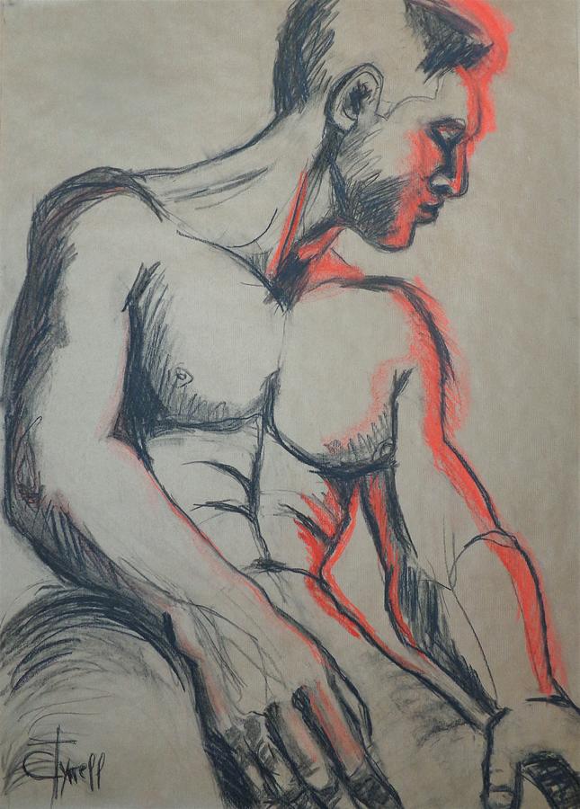 Man In Warm Light 1 Drawing by Carmen Tyrrell