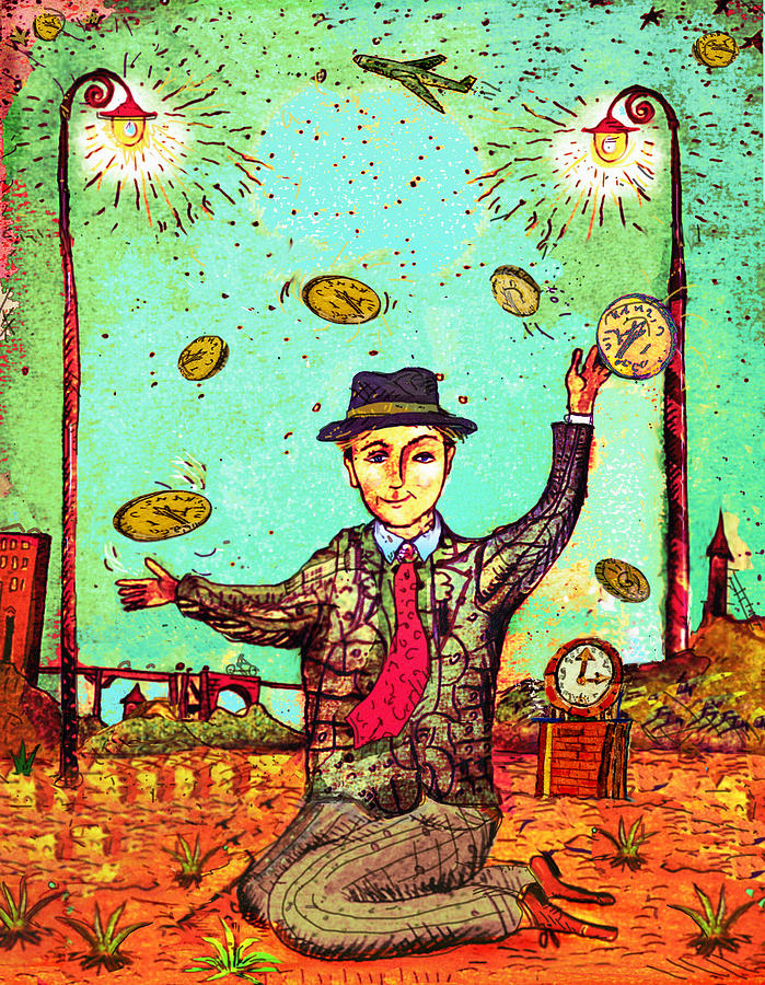 Man Juggling Coins Drawing by Vasily Kafanov