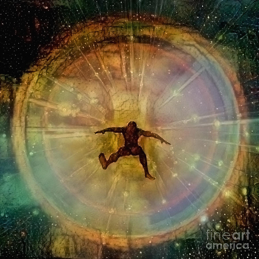 Man jumps out of the portal Digital Art by Bruce Rolff