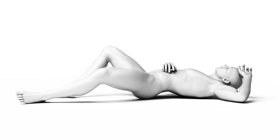 Man lying down, illustration Drawing by Sebastian Kaulitzki/science Photo Library