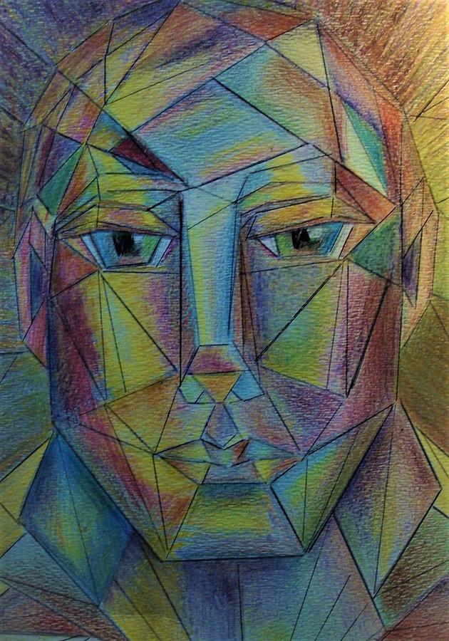 Man of Many Colors Drawing by Vivian Aaron