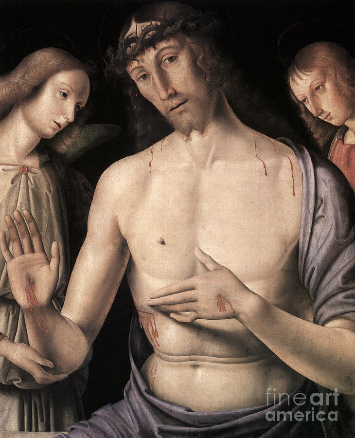 Man of Sorrows, c1490 Painting by Giovanni Santi