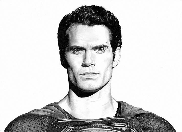 Man Of Steel Drawing by Martial Mind