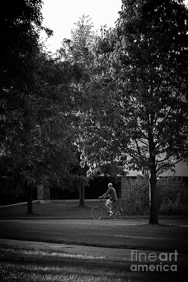 Man on a Bike Taking a Time Out Photograph by Frank J Casella