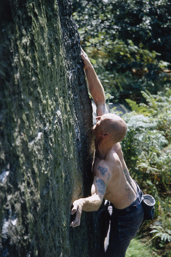 Man Rock Climbing Photograph by Heidi Coppock-Beard Man Rock Climbing Photograph by Heidi Coppock-Beard