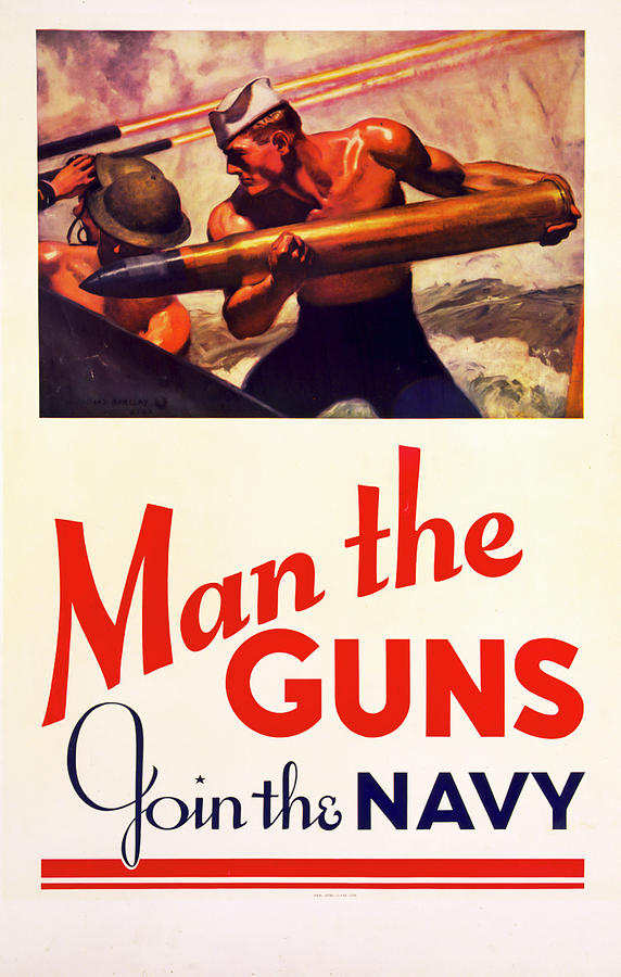 Man The Guns Vintage Poster Mixed Media by Joseph S Giacalone