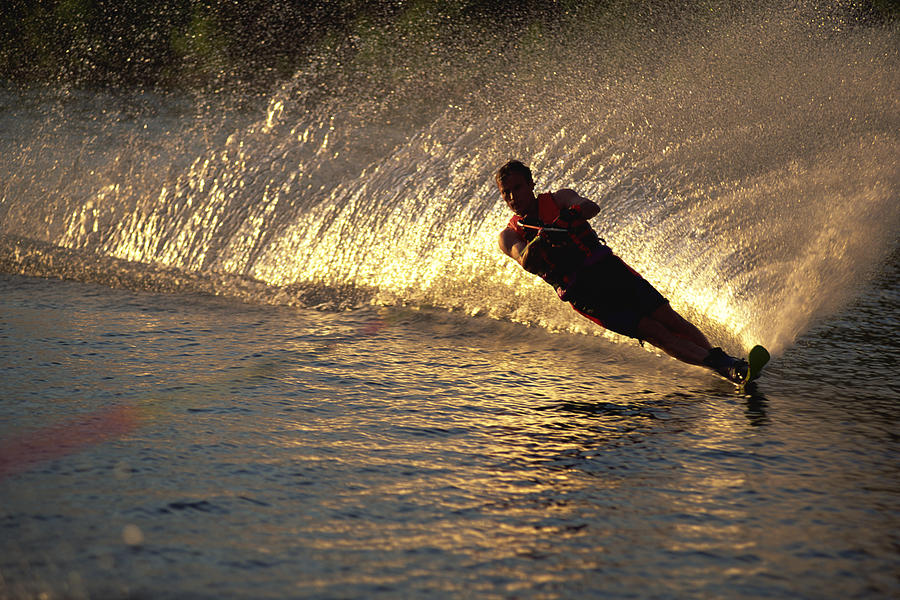 Man water skiing Photograph by Comstock Images