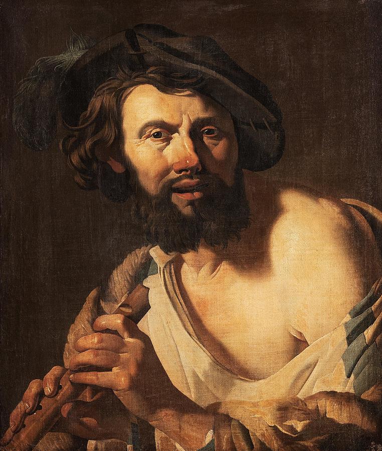 Man with a flute Painting by MasterArtCollection - Pixels