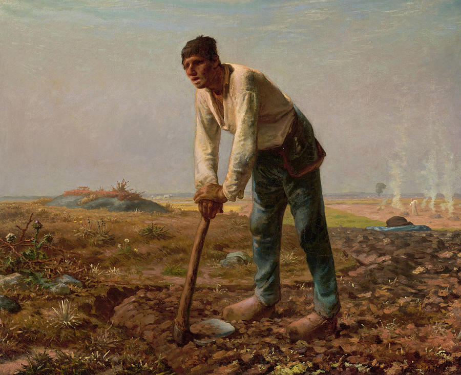 Jean Francois Millet Painting - Man with a Hoe, 1862 by Jean-Francois Millet