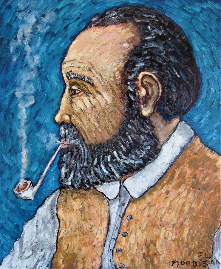 Man with clay pipe Painting by Frank Morrison