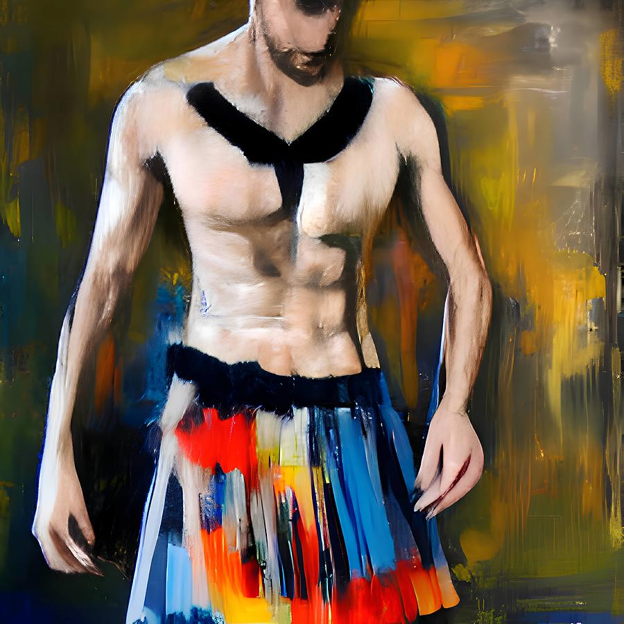 Man With Skirt  Painting by Homoerotic Art