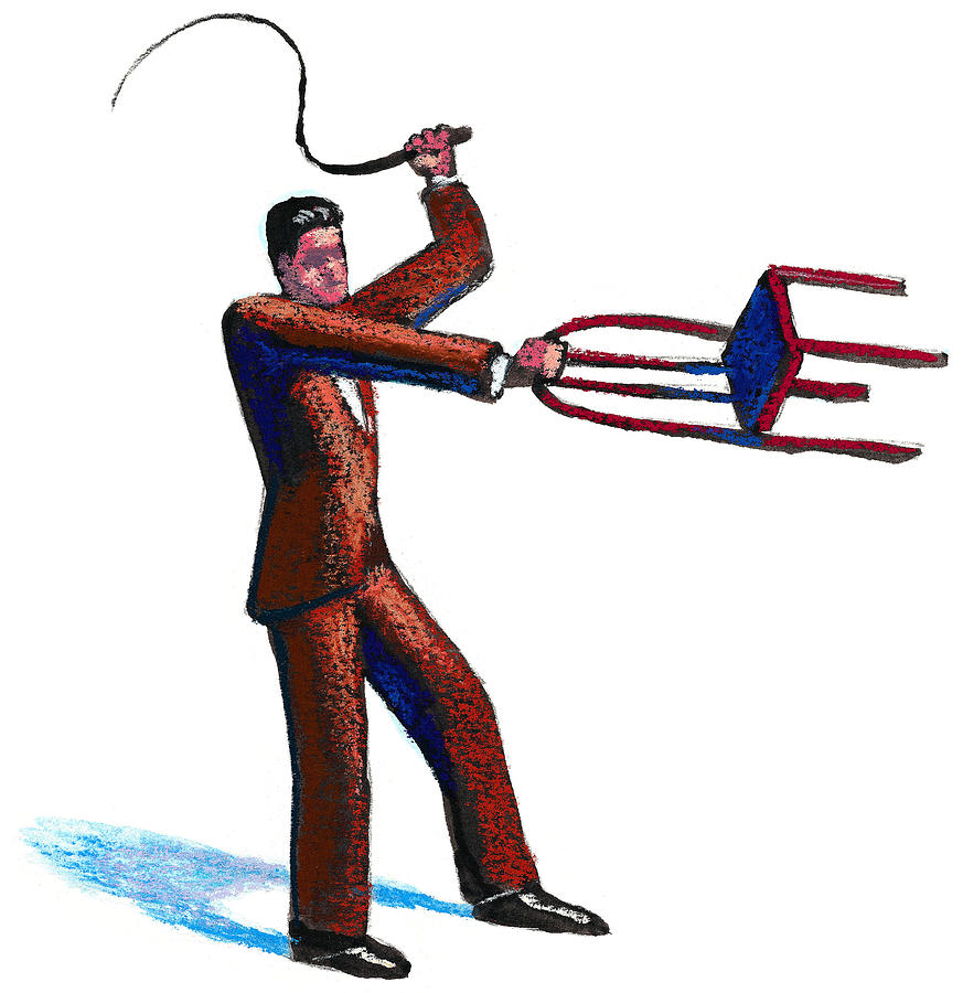 Man with Whip & Chair Drawing by Jonathan Evans