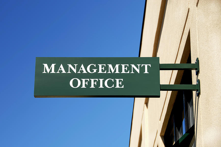 Management Office Sign Photograph by Phil Cardamone