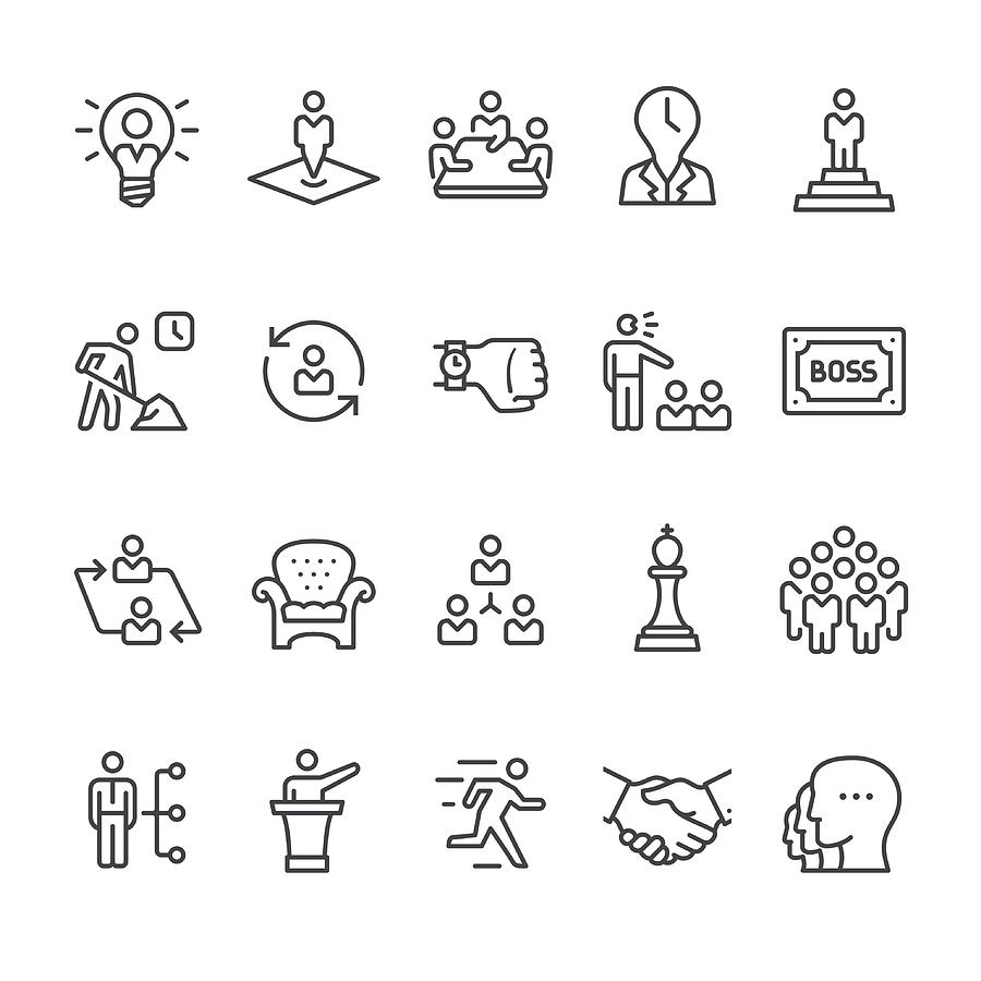 Manager and Corporate Hierarchy vector icons Drawing by Lushik