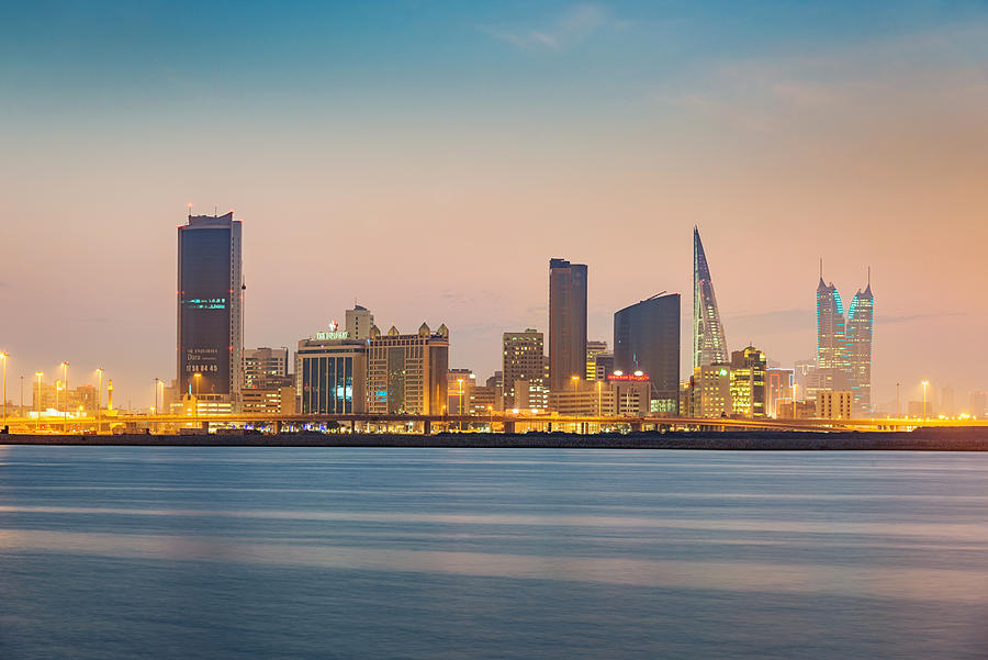 Manama Bahrain Cityscape Twilight Photograph by Mlenny