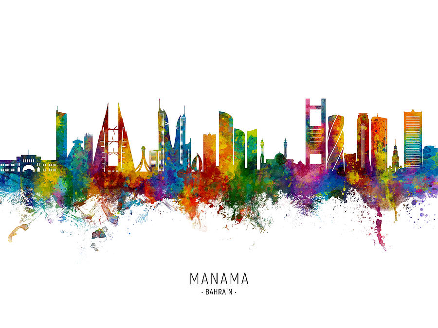 Manama Bahrain Skyline #05 Digital Art by Michael Tompsett