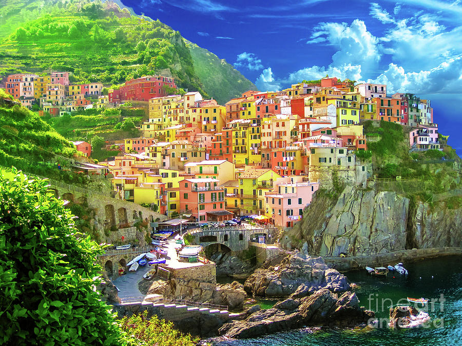 Manarola colorful village of Cinque Terre Photograph by Benny Marty