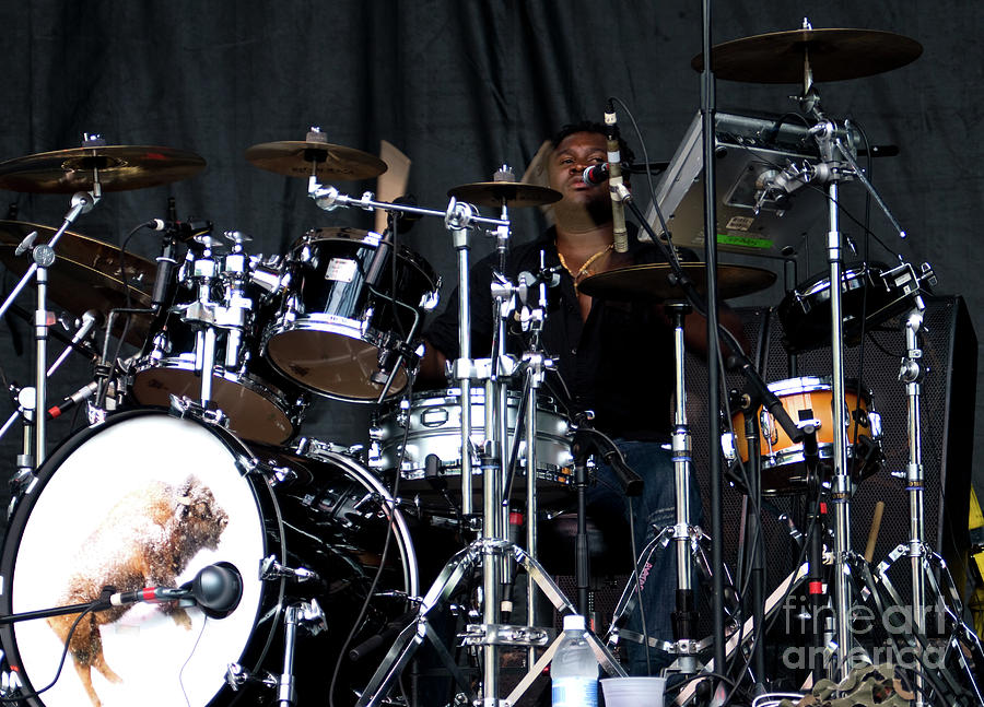 Manas Itiene on Drums with Michael Franti and Spearhead Photograph by David Oppenheimer