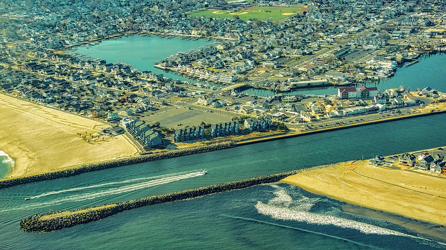 Manasquan Inlet From Above Photograph by Gary Slawsky